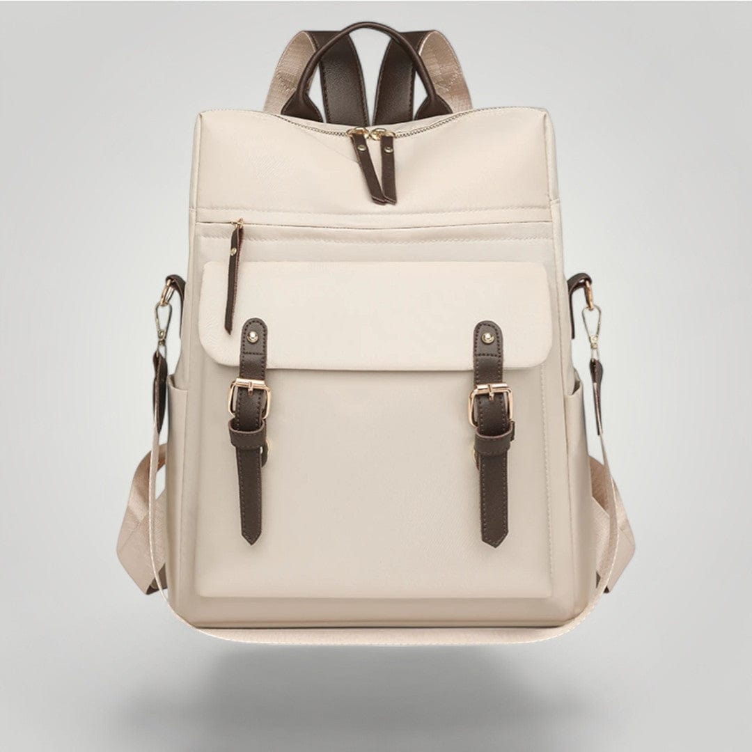 Sac à dos femme pour ordinateur portable en nylon Crème