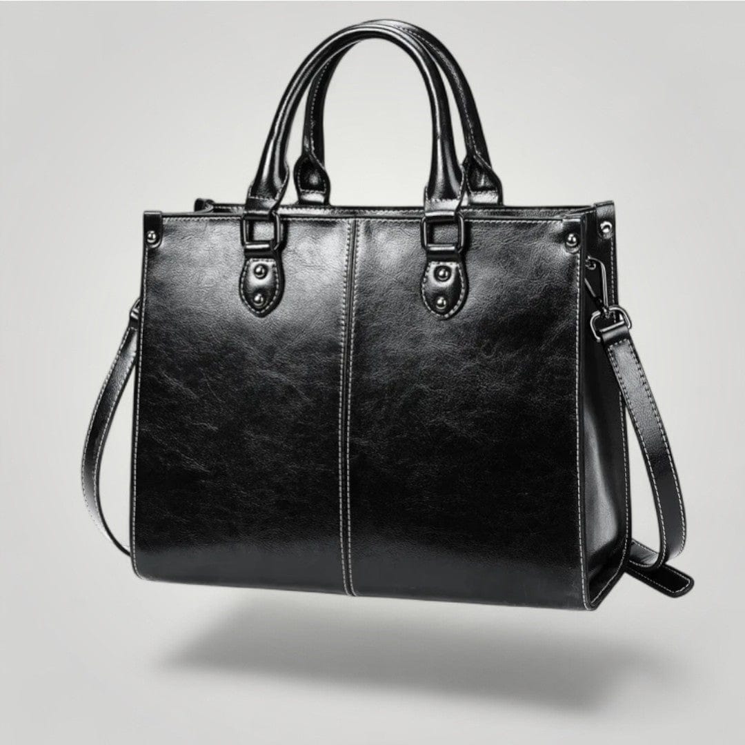 Sac à Main Ordinateur pour Femme en Cuir Noir