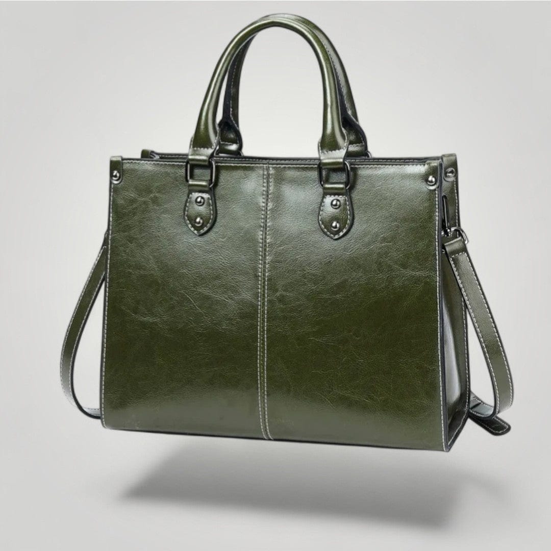 Sac à Main Ordinateur pour Femme en Cuir Vert