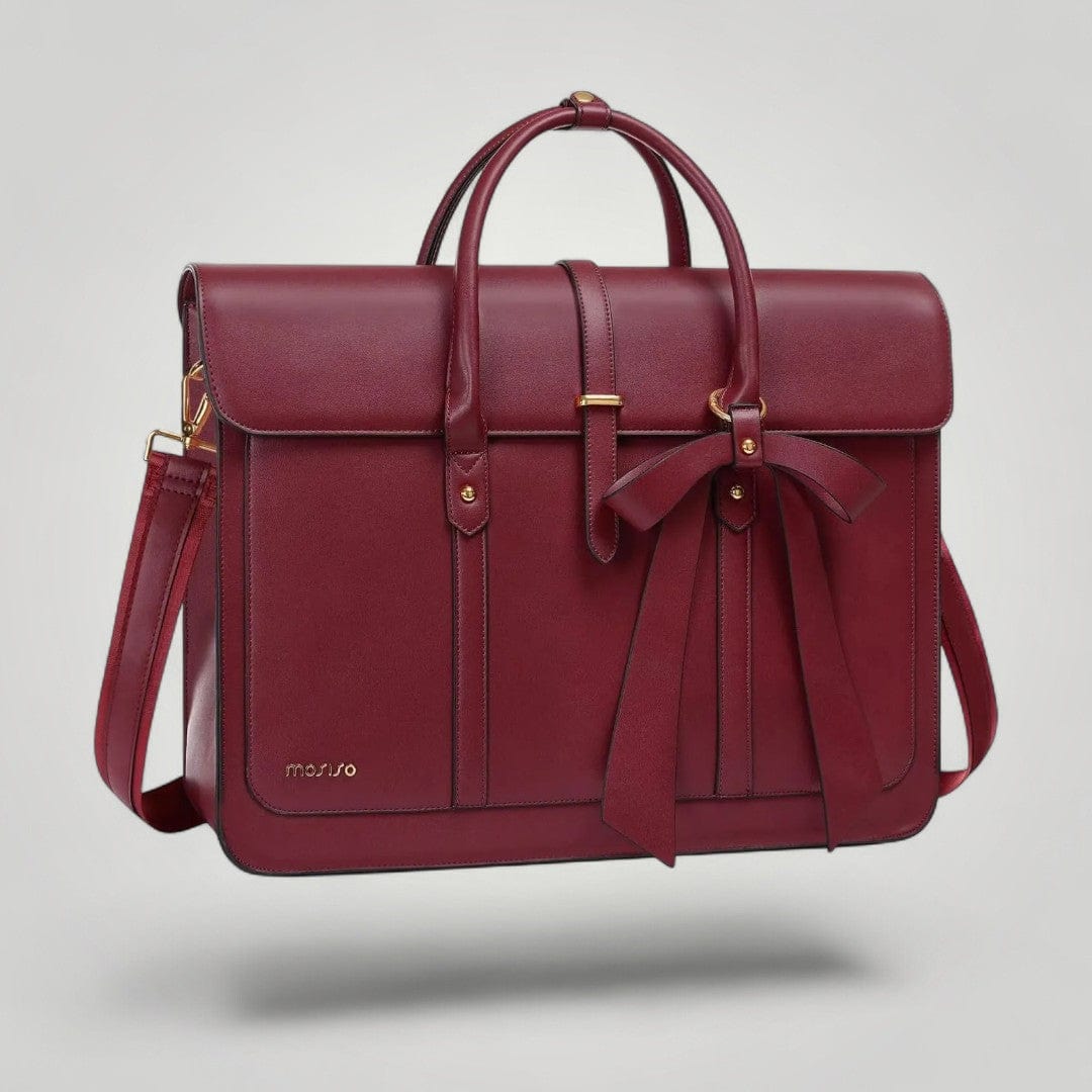 Sac Ordinateur 16 pouces pour Femme en Cuir Bordeaux / 16"