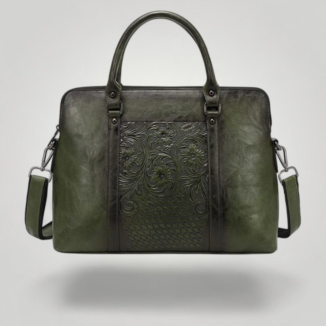 Sac Ordinateur Femme Élégante Vert Foncé