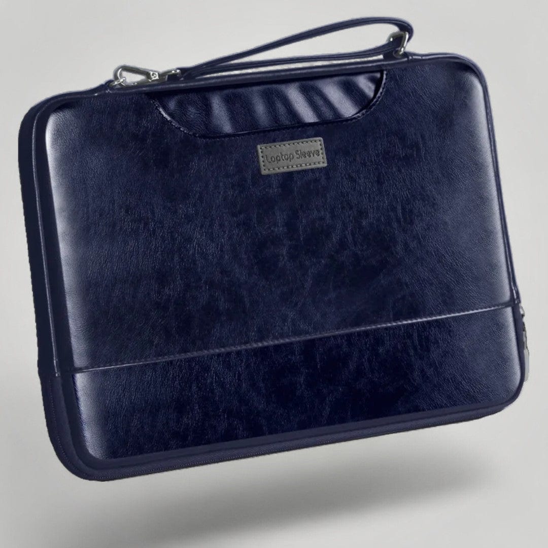 Sacoche Ordinateur Portable Femme en Cuir Végan | 15.6 pouces Bleu Marine / 15-15.6"