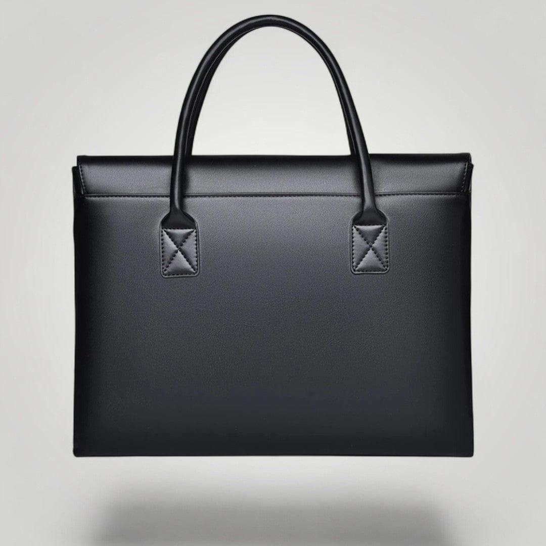 Sacoche Ordinateur pour Femme Originale en Cuir Végan Noir