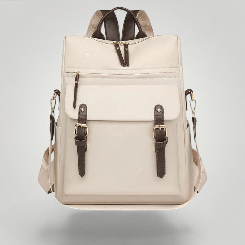 Sac à dos femme pour ordinateur portable en nylon Crème