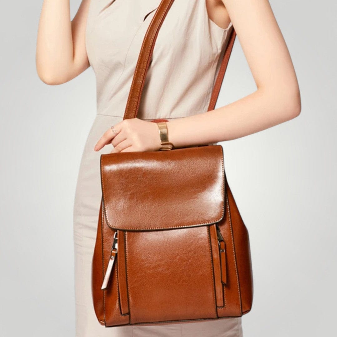 Sac à Dos Ordinateur en Cuir pour Femme 12 pouces