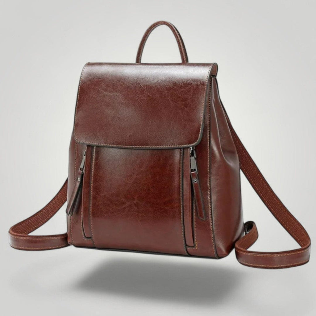 Sac à Dos Ordinateur en Cuir pour Femme 12 pouces Café / 12"