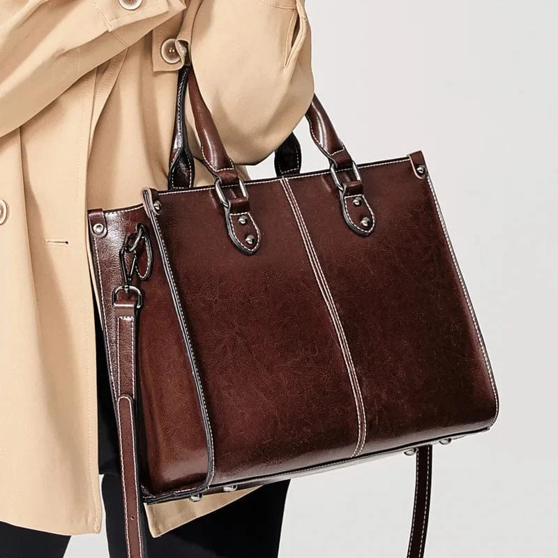 Sac à Main Ordinateur pour Femme en Cuir