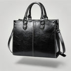 Sac à Main Ordinateur pour Femme en Cuir Noir
