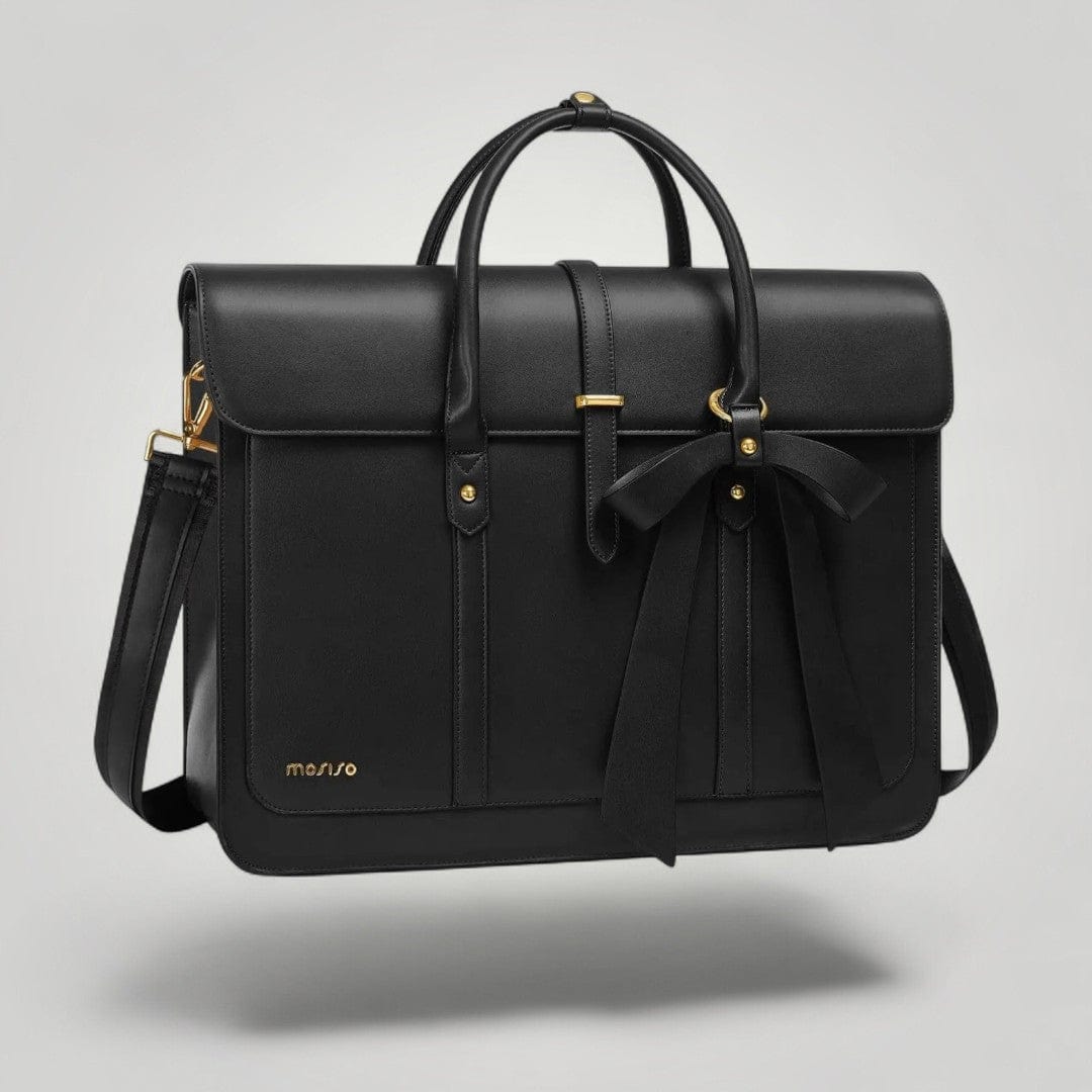 Sac Ordinateur 14 pouces pour Femme en Cuir Noir / 14"
