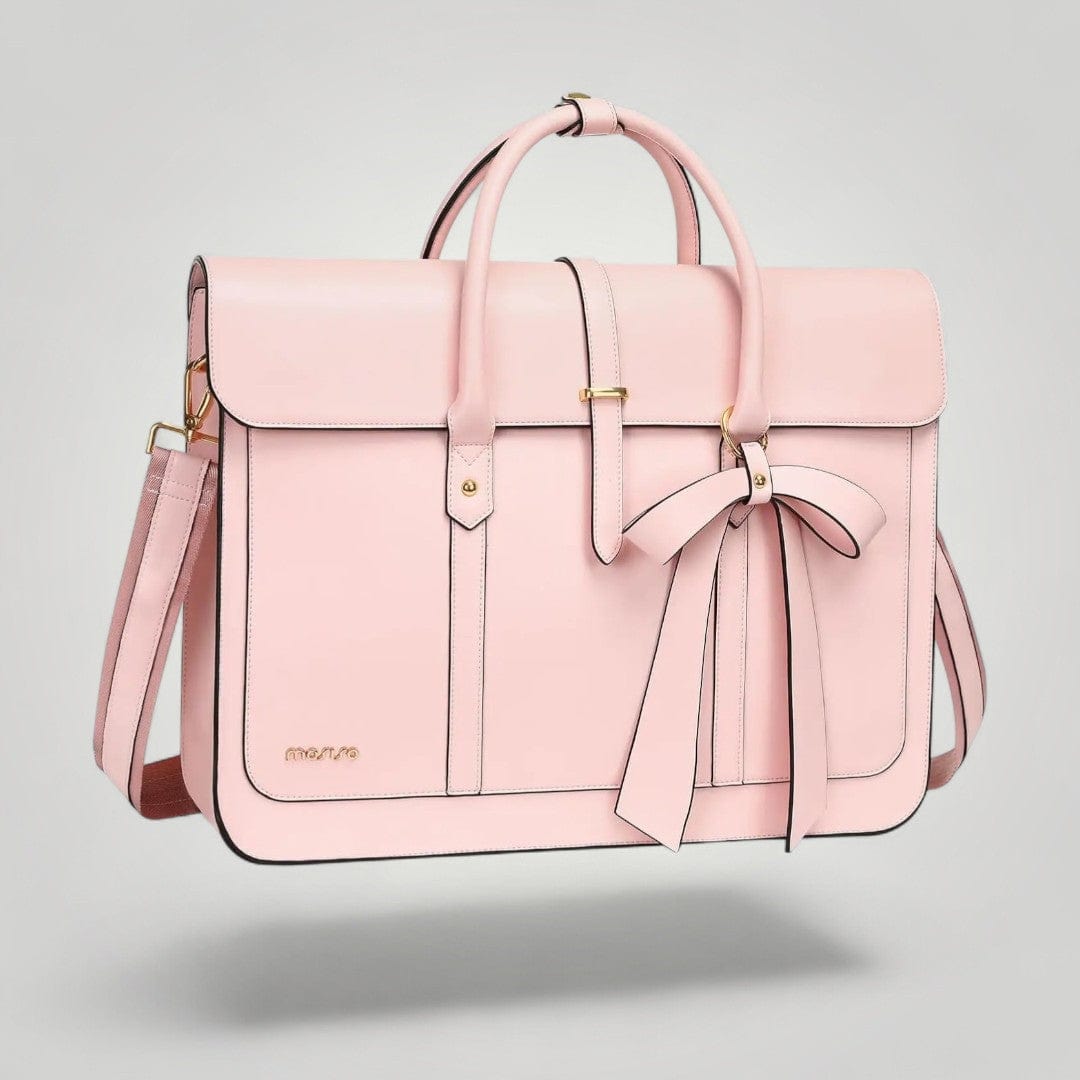 Sac Ordinateur 14 pouces pour Femme en Cuir Rose / 14"