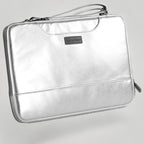 Sacoche Ordinateur Portable Femme en Cuir Végan | 15.6 pouces Argent / 15-15.6"