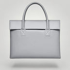 Sacoche Ordinateur pour Femme Originale en Cuir Végan Gris