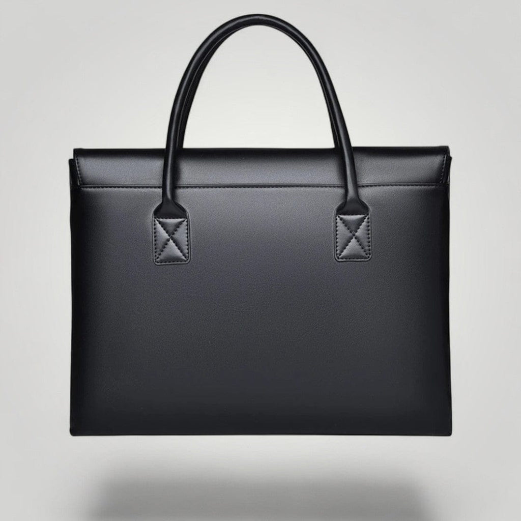 Sacoche Ordinateur pour Femme Originale en Cuir Végan Noir