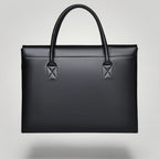 Sacoche Ordinateur pour Femme Originale en Cuir Végan Noir