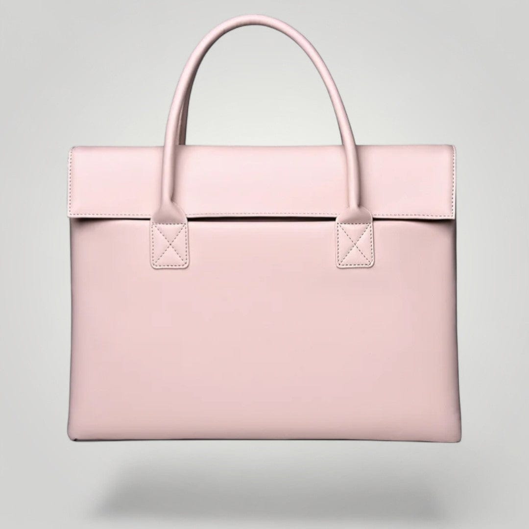 Sacoche Ordinateur pour Femme Originale en Cuir Végan Rose